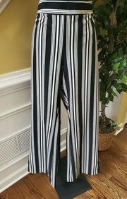 INC Black & White Stripe Bootleg Pants S 20W