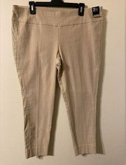NWT New York & Company Tan Beige Pull-On Ankle Slacks Pants Size XL