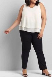 NWT Lane Bryant The Madison Straight Leg Sleek Stretch Trousers Pants 16 Black