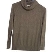 Ann Taylor LOFT Long Sleeve High Turtleneck Pullover Knit Sweater Medium Brown