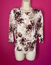 WHITE HOUSE BLACK MARKET WOMENS CROCUS FLORAL CARDIGAN NEW WITH TAGS SIZE S