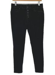 D Jeans Button Fly Mid-Rise Skinny Jeans Black Size 6