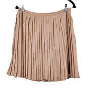 LC Lauren Conrad Pleated Mini Skater Skirt Womens 10 Tan Career Office Church