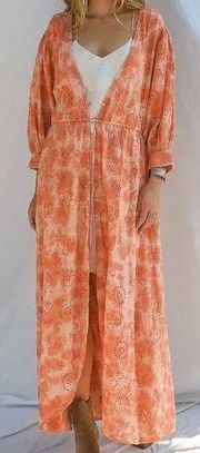 Jen’s Pirate Booty Ashbury Swirl Maiden Robe Eyelet Apricot Dress Kimono Duster