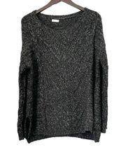 Gentle FAWN Black Cable Knit Wool Sweater XS