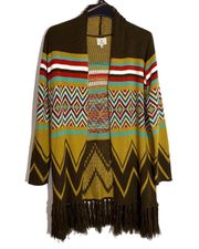 Long Sleeve Cardigan with Fringe