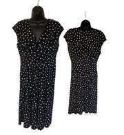 Black Label by Evan-Picone Polka Dot Midi Dress