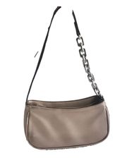 Small Golden Half Chained Shoulder Strap Y2K Bag. Crafted from faux leather with a zip closure, this small shoulder style has multiple interior pockets and a back slip pocket, a chain-embellished strap, and silver hardware accents.   Base Material: 100% Faux Leather Fabric Description: Polyurethane Coated Lining Material: Polyester  Measurements: 5 Height/Inches, 3 Width/Inches, 9.5 Depth/Inches Max Strap Drop Length: 10 Inches  Good pre loved condition. Normal used condition. No flaws on outside of bag. Inside of bag has little signs of use. Comes from a smoke-free house.