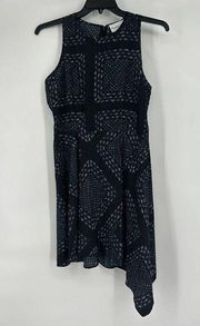 NEW Olive + Oak Asymmetric Hem Dress Black White Sleeveless A Line Size M