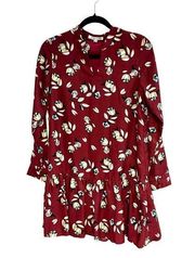 Joy Joy Red Floral Flounce Mini Dress