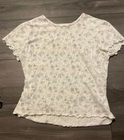 White Floral Baby Tee