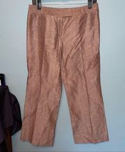 Lafayette 148 Wide Leg Linen Blend Crop Pants Size 4 Petite