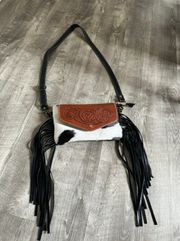 Myra Genuine Cowhide Purse With Fringe