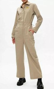 NIKE Women's Tan Overalls Jumpsuit Size Loose Fit Mystic Stone M