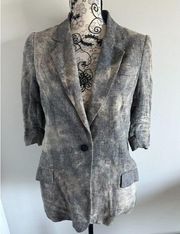 ELIZABETH & JAMES Linen Blend 3/4 Jacket Blazer Size 4