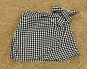 Black Gingham Wrap Skirt