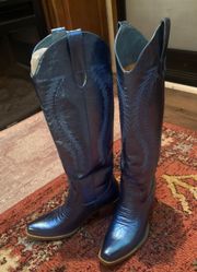 Blue Metallic Cowgirl Boots