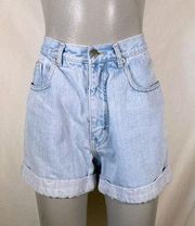 Vintage 90s Denim Republic High Waisted Cuffed Mom Shorts~8~