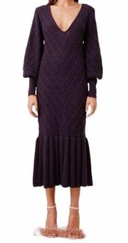 Keepsake The Label Melody Knit Sweater Dress Midnight Blue Midi Size Small US 4