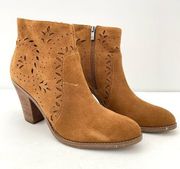 Ivanka Trump Brown Suede Cut Out Zip Up Booties Women's 10