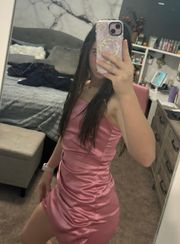 Pink Silk Short Dress