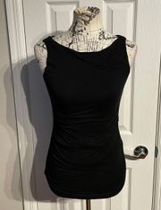 Velvet by Graham & Spencer Vintage y2k Whimsygoth Draped Ruched Tank Top cami Women's Size S black rave