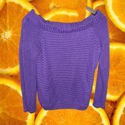 NY & Company Purple Scoop Neck Sweater Size Small‎