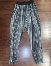 YAK & YETI Women’s Boho Striped Elastic Waist Hippie Harem Pants Size L/XL