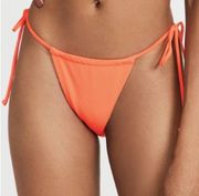 Good American Tiny Ties Bikini Bottoms Hot Coral Orange Size 4 US XL