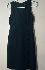 NWT- J crew Scalloped faux wrap dress - NAVY