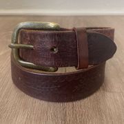 Old Navy Brown Genuine Leather Belt Studded Embossed Western Boho Belt ~ Size S