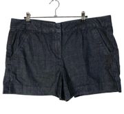 Ann Taylor LOFT The Riviera Dark Blue Wash Denim Shorts 14