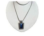 Silver and mystic blue stone pendant necklace - gorgeous!