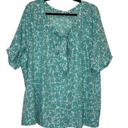 New Plus Size IZOD Short Sleeve Peasant Style Top Size 2X‎