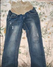 Indigo blue maternity jeans