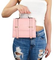 12th Tribe Minghui Pink Leather Bucket Bag Mini Bag