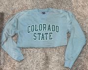 Colorado State Cropped Mint Crewneck Sweatshirt