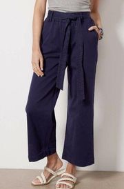 Michael Stars Kenya High Rise Wide Leg Pant with Tie Belt in Ink XL