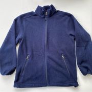 Lands’ End Womens Blue Medium Polartec Aircore-200 Classic Fleece Zip Up Jacket