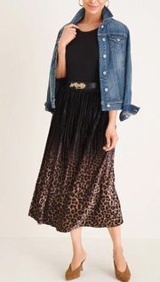 NWOT Chico’s ANIMAL-PRINT PLEATED MIDI SKIRT Velvet