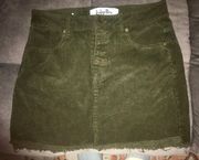 Corduroy Green Skirt