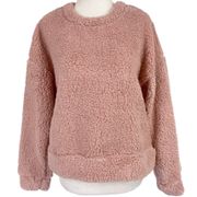 New Thread & Supply Sherpa Sweatshirt Crewneck Pullover Sweater Blush