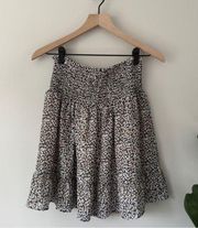 NWT Elan Floral Smocked Waist Ruffle Mini Skirt Lined Polyester Lightweight M