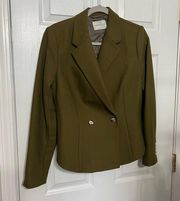 Aritzia Babaton 1-01 Hyde Olive Green Double Breasted Blazer Size 10