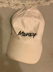 DISNEY BALL cap   White w Mickey embroidered on front one size