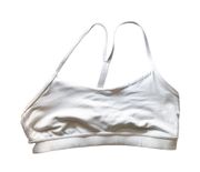 LULULEMON Flow Y Bra Nulu Light Support Sports Bra White Sz 10