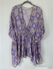 Urban Outfitters Purple & Beige Sun Pattern Top/Swim Coverup OS