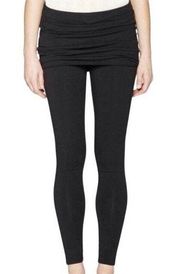 Brochu Walker Black Fold Over Skirted Legging XS P Pull On Lagenlook Womens