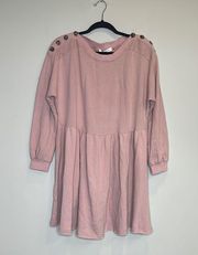 834-MUSTARD SEED Dusty Pink Long Sleeve Dress