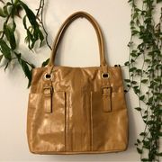 Kenneth Cole New York Leather Beige Solide Tote.